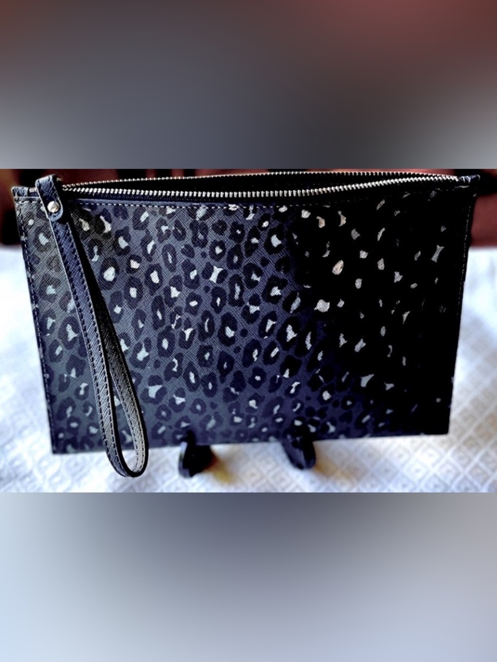 “DKNY” Navy with Black & Gray 
  Animal Print Wristlet
  NWOT
